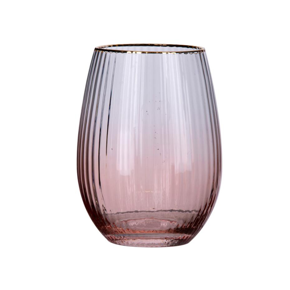 P112121 Red Ombre Stemless Wine Glass   
