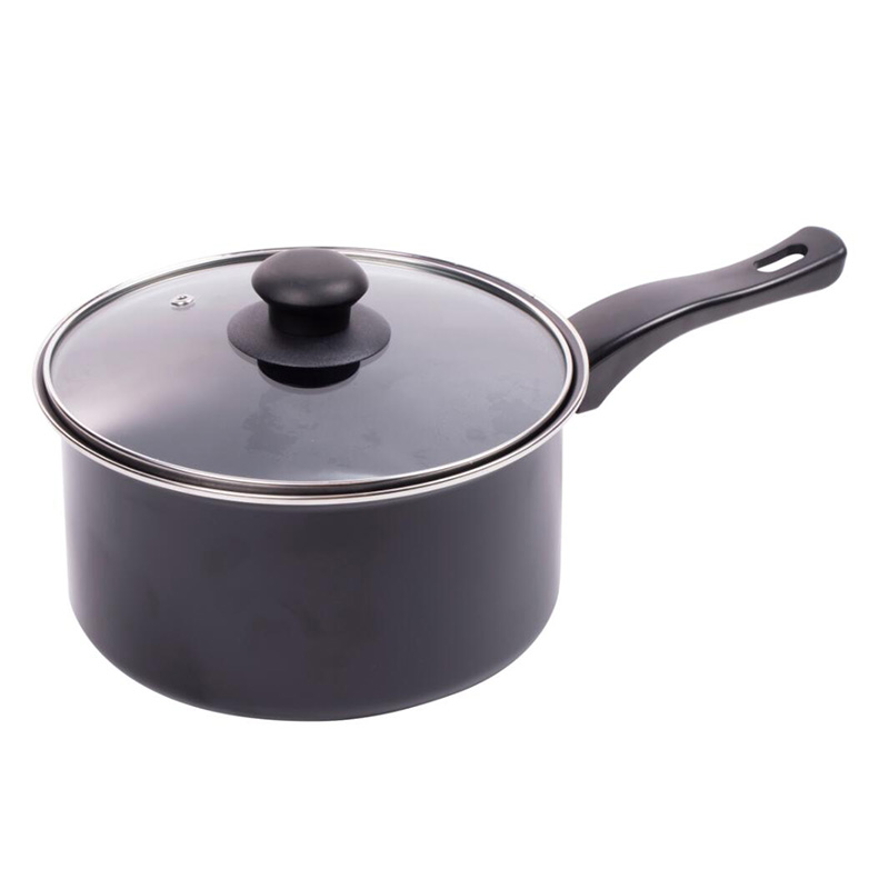P119881 20cm Sauce pan with glass lid carbon steel      
