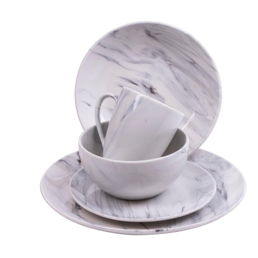 P125552  marble effect cermaic set